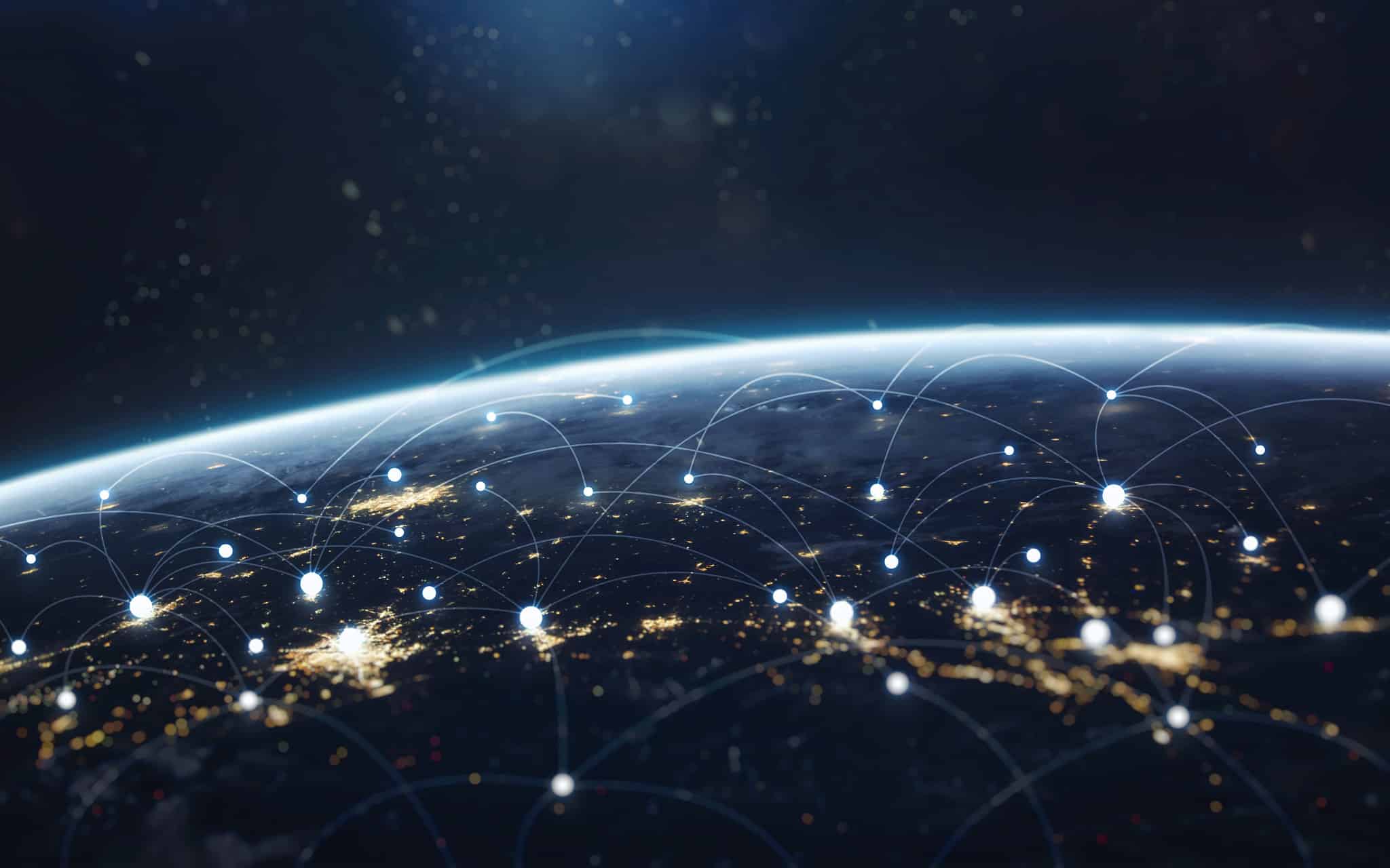 Globe with a bunch of networking