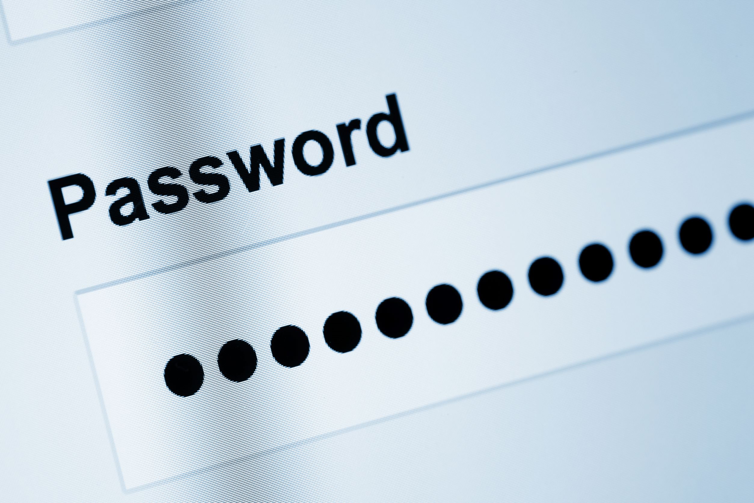 Password being typed on screen